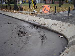 high curb for catch basin...